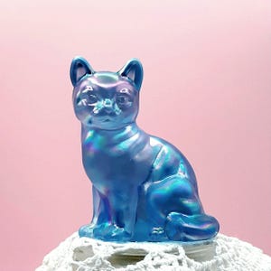 Fenton Art Glass Hand Painted Cat - Etsy