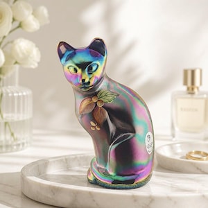 Lenox Fenton Glass Cat - Etsy