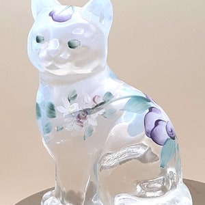 Vintage 1999 Fenton Art Glass Cat (5165) in Color (AZ) Martha's