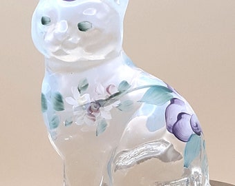 Vintage Fenton Art Glass Cat #5165 L9 in Color Iridescent