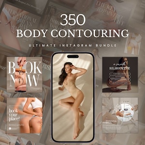 350 Body Contouring Instagram Bundle | Body Sculpting Instagram Templates | Body Contouring Posts | Esthetician Instagram Template