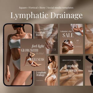 Шаблоны Instagram по теме «Лимфодренаж» | Посты и истории Instagram по теме «Лимфодренаж» | Шаблоны Canva по теме «Массажная терапия»