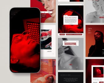 Red Light Therapy Social Media Templates | Skincare Canva Posts (Digital Download)