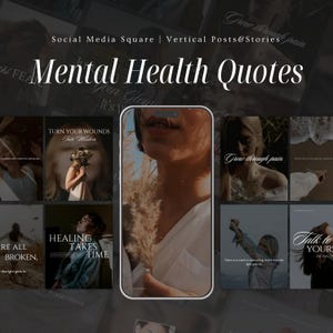 Mental Health Instagram quotes | Mental Health Coach posts | Psychology quotes | Canva template | Mental Health Social Media template