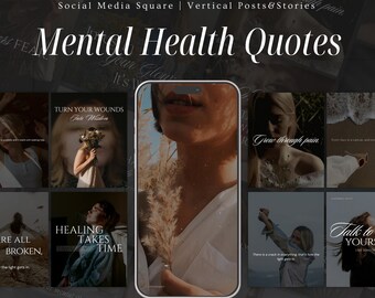 Mental Health Instagram Quotes: Social Media Canva Templates