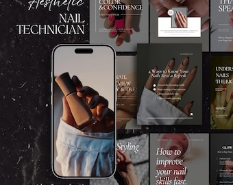 nail technician social media template | nail artist instagram posts | nail canva template | beauty salon branding