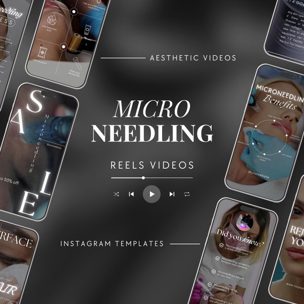 15 vidéos Instagram Reel Microneedling | Bobines de micro-aiguilletage | Vidéos Instagram de soins de la peau | Dermapen Instagram | Modèles de micro-aiguilletage