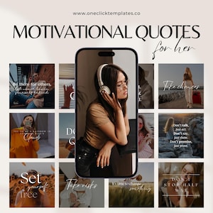Motivational Instagram Quote Templates: Editable Social Media Posts (Canva)