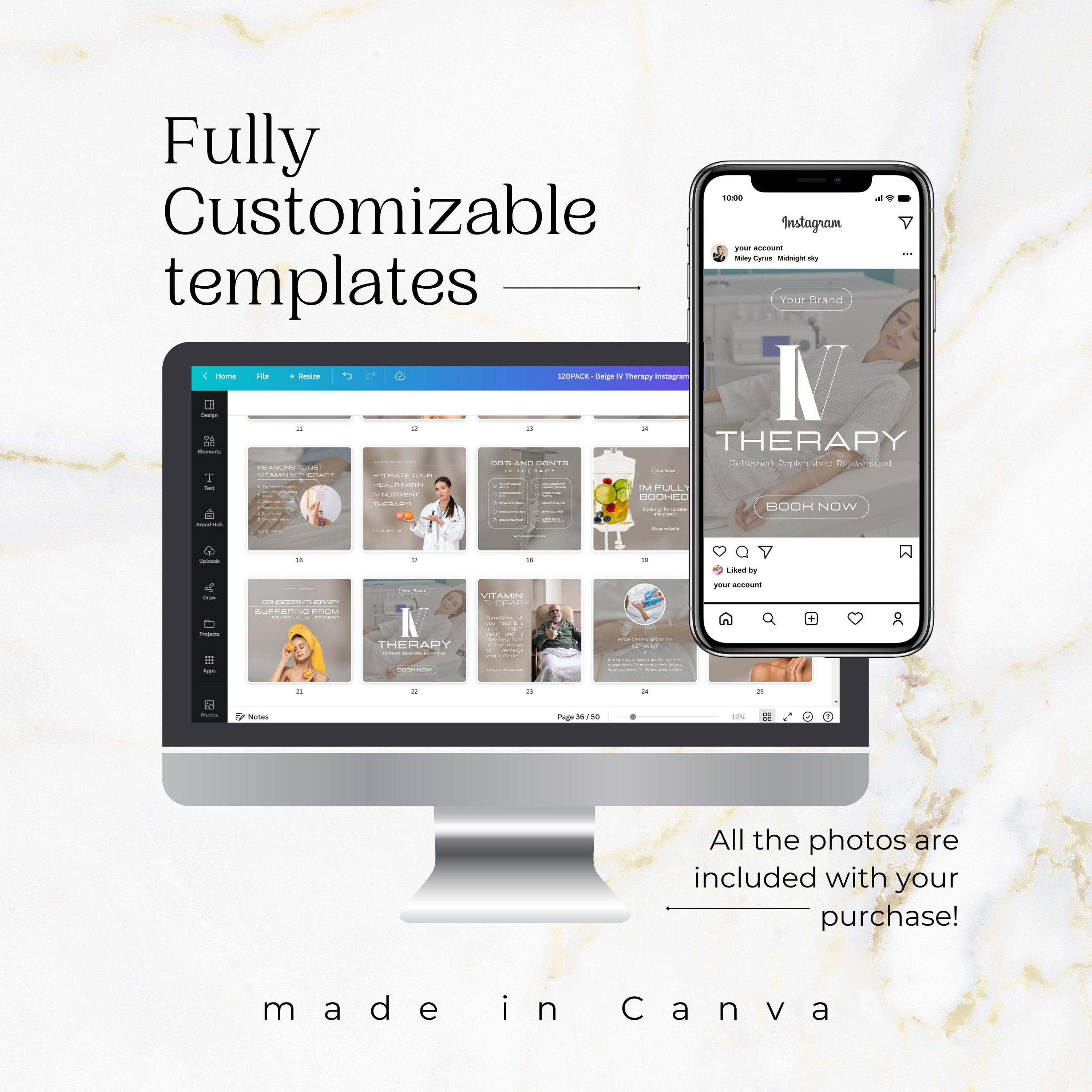 120 IV Drip Therapy Instagram Templates IV Therapy Instagram Marketing ...