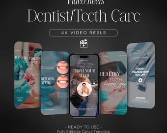 Dentist Instagram Video Reels: Teeth Care Social Media (Canva)