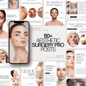 Plantillas de Instagram para cirugía plástica / rinoplastia, liposucción, aumento de senos / Marca premium para cirugía plástica