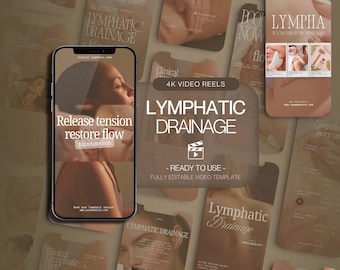 Bobines vidéo pour réseaux sociaux sur le drainage lymphatique | Vidéos Instagram Drainage Lymphatique | Modèle de toile de massage lymphatique