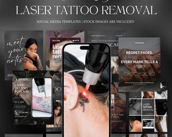 laser tattoo removal instagram remplates | laser tattoo removal canva posts | dark laser tattoo removal branding