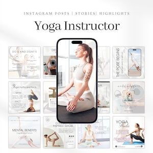 Yoga Instagram-sjablonen: coach, studiobranding (Canva Design)