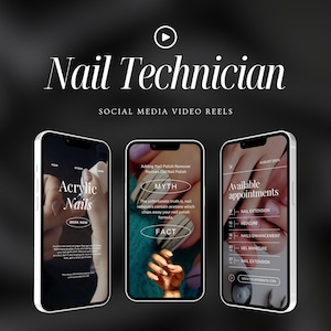 20 Nail Technician Instagram Reels Videos | Nail Artist Video Reels | Nail Tech Instagram Templates | Nails Instagram Branding