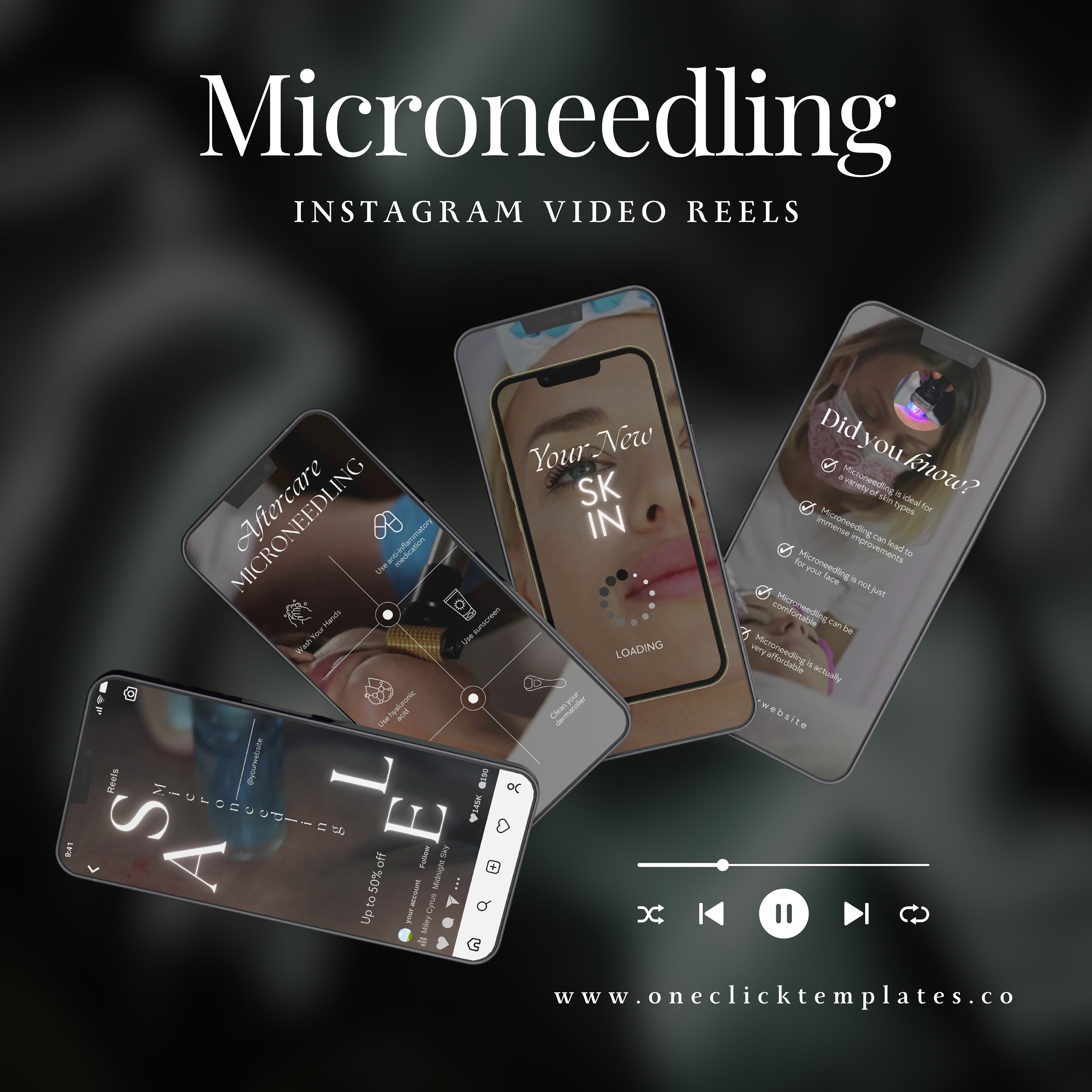 15 Microneedling Instagram Reel Videos | Microneedling Reels | Skincare Instagram Videos | Dermapen Instagram | Microneedling Templates