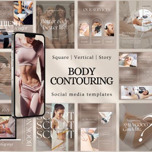 Body Contouring Instagram Templates | Body Sculpting Instagram Posts and Stories | Body Shaping Template | Coolsculpting, Cavitation Posts