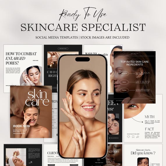 skincare instagram templates | skincare instagram posts | esthetician branding | skincare canva design | skincare coach template