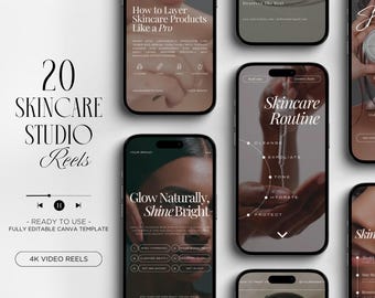 skincare instagram videos | skincare instagram video reels | skincare video template | skincare canva template
