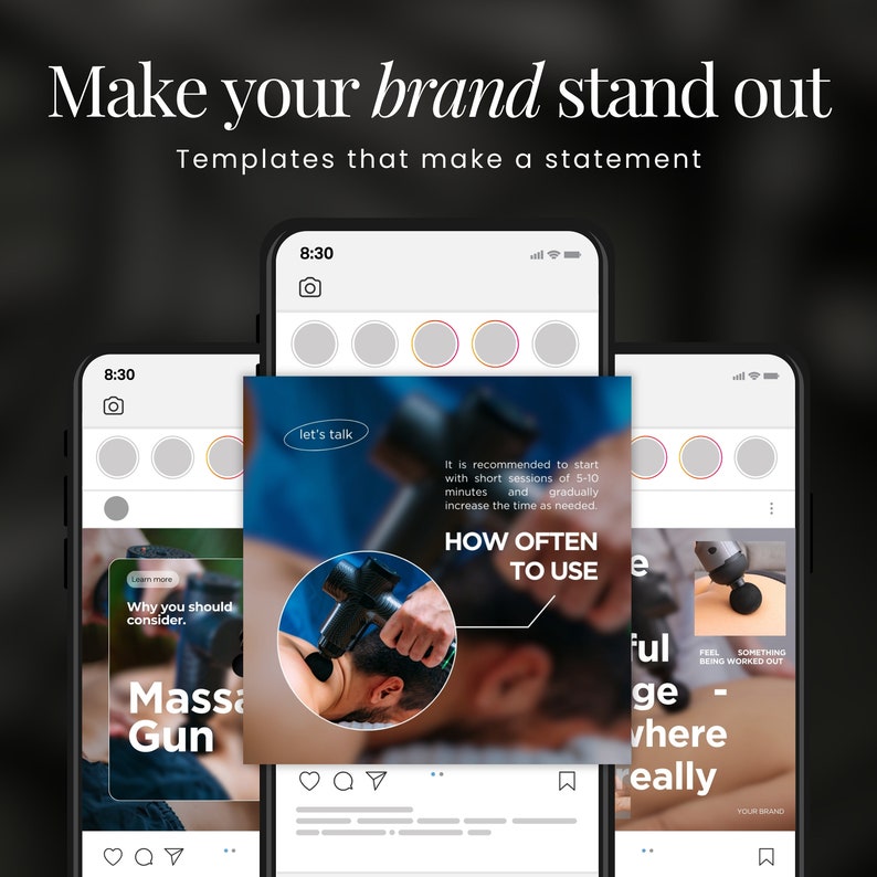 Massage Gun Instagram Templates Massage Gun Instagram Posts Fitness
