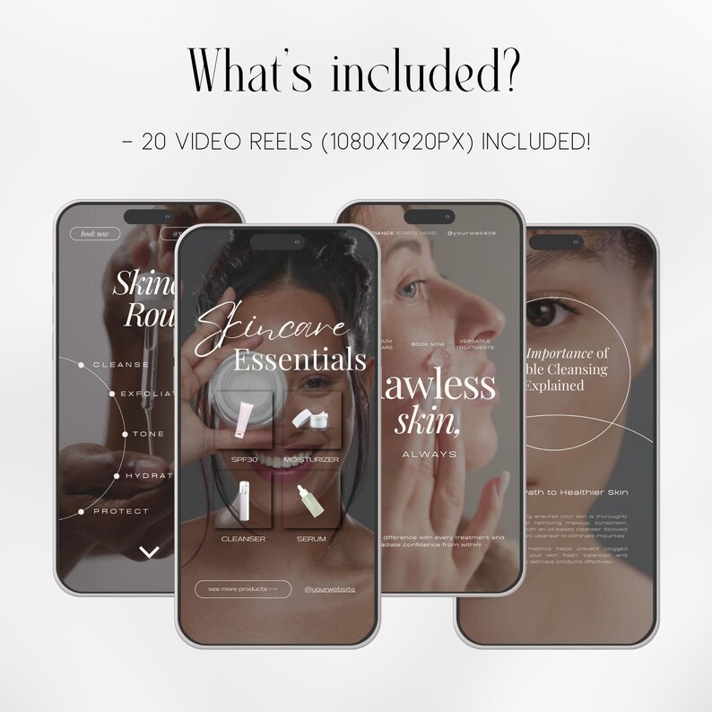 skincare instagram videos | skincare instagram video reels | skincare video template | skincare canva template image 2