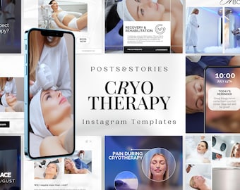 80 шаблонов Instagram для криотерапии | Ледяная камера, локальная криотерапия, криолиполиз Сообщения в Instagram | Шаблон спа | Криотерапия Маркетинг