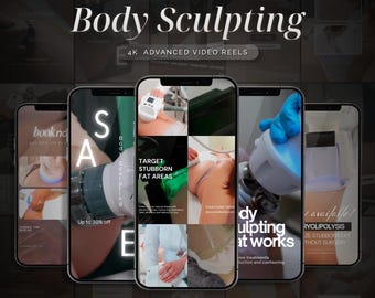body sculpting video reels | body contouring instagram reels | body sculpting canva template