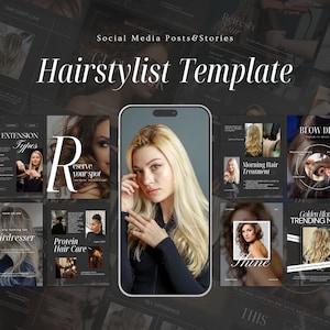 Hairstylist Instagram Templates | Black Hairdresser, Hair Salon, Hair Colorist, Hair Care Canva Templates | Hairstylist Branding