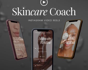 Skincare Instagram Video Reels | Skincare Coach Instagram Reels | Skincare Video Template | Skincare Canva Template