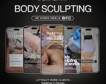 body sculpting video reels | body contouring instagram reels | body sculpting canva template