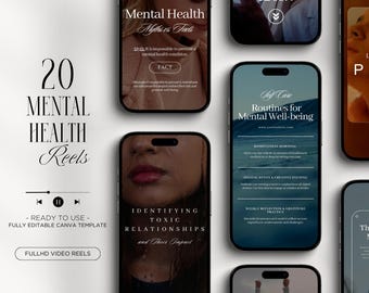 Mental Health Coach Instagram Video Reels | Mental Coach Canva Video Reels | Mental Health Coach Branding