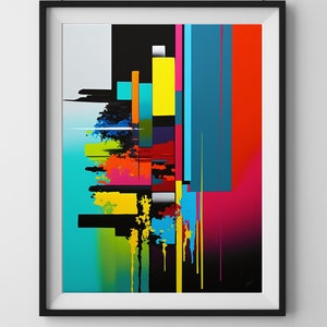 Colorful Abstract Art Printable Wall Art Painting Downloadable Art Minimalist Bold Acrylic Art Print Modern Painting Contemporary Wall Art