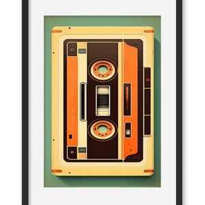 Cassette Tape, art, record, speaker, wall art, vintage, music, bold, records, audio, love, picture, print, download, wall decor, retro