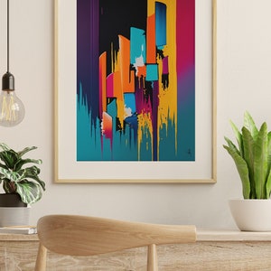 Colorful Abstract Art Printable Wall Art Painting Downloadable Art Minimalist Bold Acrylic Art Print Modern Painting Contemporary Wall Art