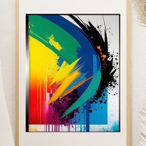 Colorful Abstract Art Printable Wall Art Painting Downloadable Art Minimalist Bold Acrylic Art Print Modern Painting Contemporary Wall Art