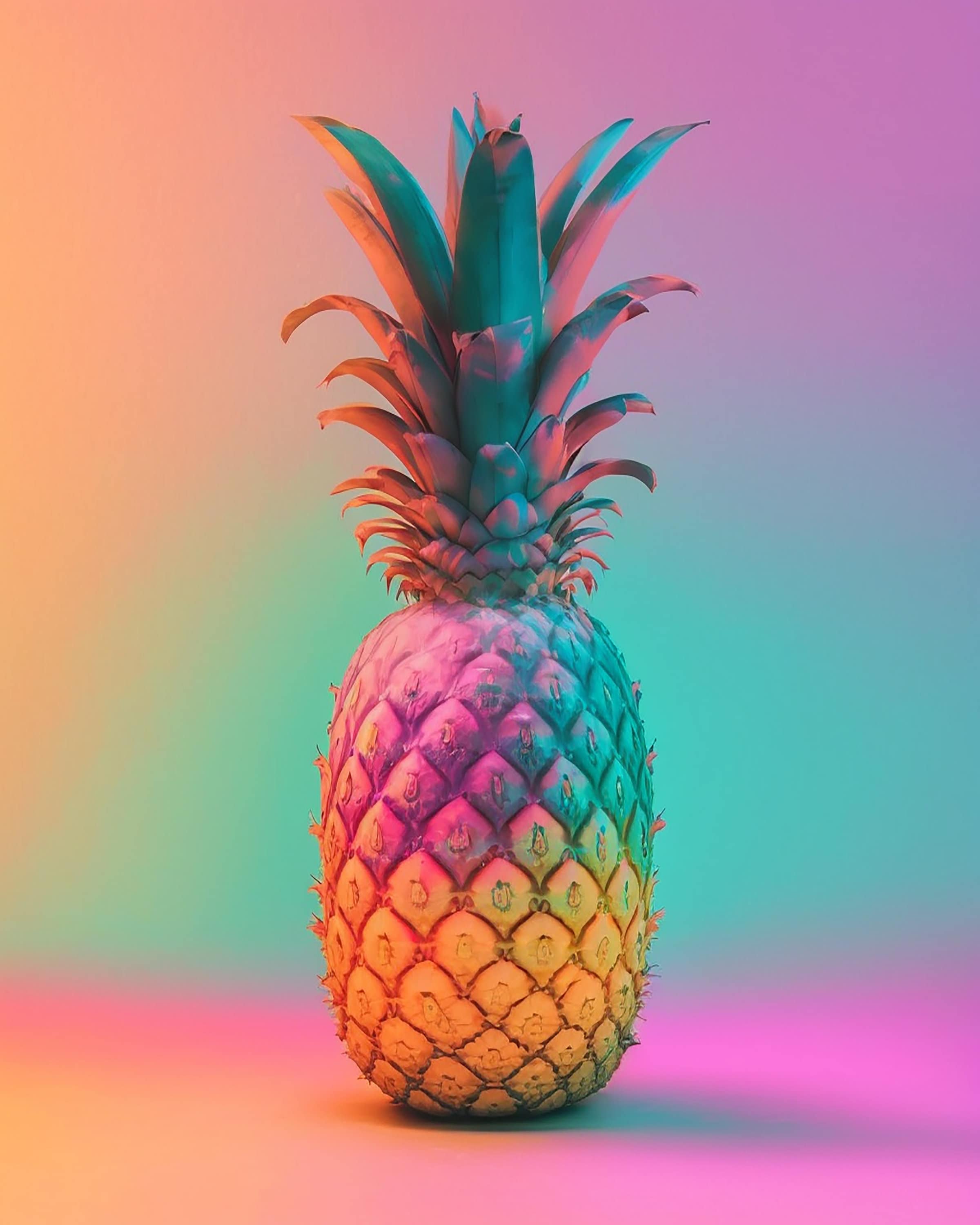 Colorful Pineapple Background