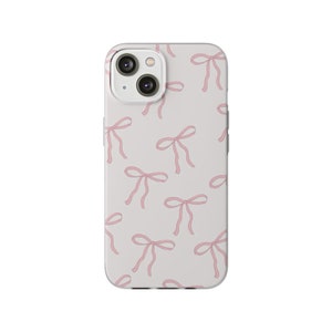 Pink Ribbon iPhone Case Flexi Soft Girl Aesthetic Trendy Phone Case iPhone 11 12 13 14 Pro Max