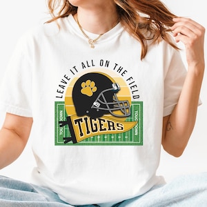 Tigers Football Mascot Comfort Colors Tee: Game Day Spirit Shirt