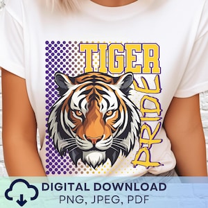 Digital Download Tiger Pride PNG, Tigers Mascot JPEG, Favorite Team Graphic, School Spirit Game Day PNG for Teacher