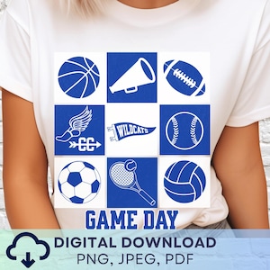 Digital Download Game Day Wildcats PNG, Wildcats Mascot JPEG, Favorite Team Graphic, School Spirit Game Day PNG for Teacher