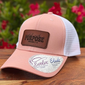 Christian Leather Patch Trucker Hat: Inspiring Scripture, Ponytail Cap