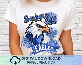 Digital Download Barbers Hill Eagles PNG, Eagles Mascot JPEG, Favorite Team Graphic, School Spirit Game Day PNG for Teacher