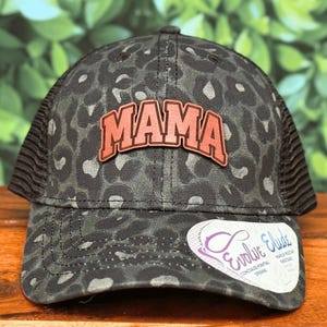 Personalized Leather Patch Trucker Hat: Ponytail Cap for Mom