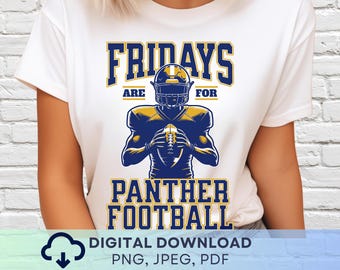 Dzień meczu Panthers PNG: Projekt ducha szkoły futbolu (pobranie cyfrowe)