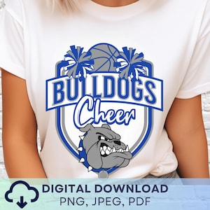 Digital Download Bulldogs Cheer Mascot PNG, Bulldogs Mascot JPEG, Favorite Team Graphic, School Spirit Game Day PNG for Coach