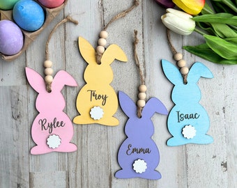 Personalized Easter Bunny Basket Tag | Custom Basket Tag | Wooden Gift Tags | Personalized Name Tag | Easter Decor