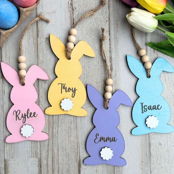 Personalized Easter Bunny Basket Tag | Custom Basket Tag | Wooden Gift Tags | Personalized Name Tag | Easter Decor