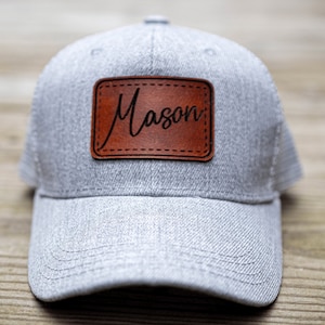 Custom Junior Kids Hat, Leather Patch Cap for Kids, Personalized Mesh Trucker Hat for Children, Custom Name Hat for Kids for Summer