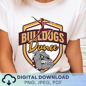 Digital Download Bulldogs Dance Mascot PNG, Maroon and Gold Bulldog Mascot JPEG, Favorite Team Graphic, School Spirit Game Day PNG for Coach