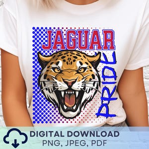 Digitaler Download Jaguar Pride PNG, Jaguar Maskottchen JPEG, Lieblings-Team Grafik, Schulgeist Spieltag PNG für Lehrer